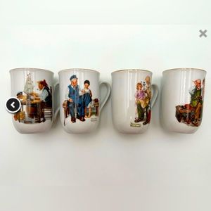 Vintage Norman Rockwell cups/ set of four